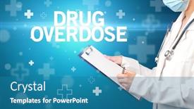  Presentation with drug overdose concept - Theme consisting of doctor-writes-notes background and a teal colored foreground
