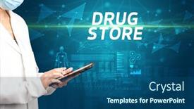  Presentation with diagnosis - PPT theme featuring doctor-writes-notes background and a ocean colored foreground