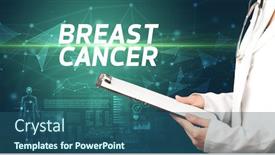  Presentation with breast cancer medical - Beautiful PPT theme featuring doctor-writes-notes backdrop and a ocean colored foreground