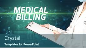  Presentation with medical billing - Theme featuring doctor-writes-notes background and a ocean colored foreground