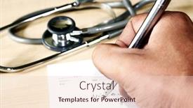  Presentation with prescription - Presentation with doctor-writing-a-medical-prescription background and a lemonade colored foreground