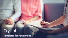  Presentation with image processing - Audience pleasing slides consisting of doctor writing medical report backdrop and a navy blue colored foreground