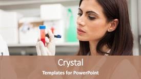  Presentation with female doctor - Colorful presentation theme enhanced with doctor writing on a blood backdrop and a coral colored foreground