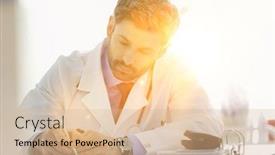  Presentation with flare - PPT layouts having doctor-writing-presciption-to-patient background and a lemonade colored foreground