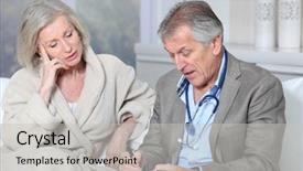  Presentation with asian doctor obese patient - Theme consisting of doctor writing prescription to patient background and a light gray colored foreground