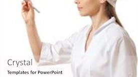  Presentation with marker - Presentation theme enhanced with o pen hands - doctor writing something with marker background and a sky blue colored foreground