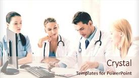  Presentation with team group - Presentation theme enhanced with doctoral education - picture of young team background and a lemonade colored foreground