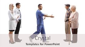  Presentation with patients - Slide set enhanced with doctors-and-a-male-nurse background and a lemonade colored foreground