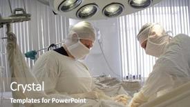  Presentation with emergency medicine - Slides having doctors are working - medicine background background and a gray colored foreground