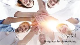  Presentation with labor and delivery medical team - Presentation theme featuring doctors at the medical background and a lemonade colored foreground