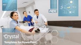  Presentation with healthcare - Cool new theme with doctors carrying unconscious woman patient backdrop and a  colored foreground