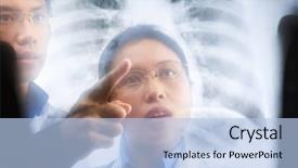  Presentation with human body - Colorful slide set enhanced with doctors discussing over x-ray backdrop and a light blue colored foreground