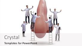  Presentation with plastic surgery - PPT theme consisting of doctors-doing-plastic-nose-surgery background and a light gray colored foreground