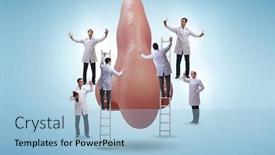  Presentation with plastic surgery - Audience pleasing presentation consisting of doctors-doing-plastic-nose-surgery backdrop and a light blue colored foreground