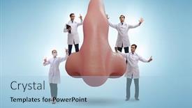  Presentation with plastic surgery - Theme featuring doctors-doing-plastic-nose-surgery background and a light blue colored foreground