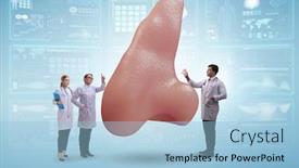  Presentation with nose - Audience pleasing PPT layouts consisting of doctors-doing-plastic-nose-surgery backdrop and a light blue colored foreground