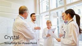  Presentation with medical training - Theme having doctors during medical training working background and a soft green colored foreground