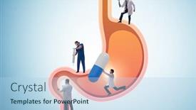  Presentation with medical concept - Amazing presentation theme having doctors-examining-stomach-in-medical backdrop and a light blue colored foreground