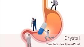  Presentation with medical concept - Cool new theme with doctors-examining-stomach-in-medical backdrop and a lemonade colored foreground