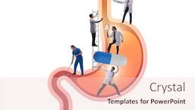  Presentation with stomach - Slide deck consisting of doctors-examining-stomach-in-medical background and a lemonade colored foreground