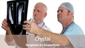  Presentation with metabolic doctor examining - Audience pleasing PPT layouts consisting of doctors examining the x-ray backdrop and a coral colored foreground