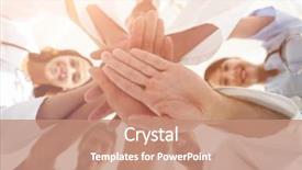  Presentation with together - PPT layouts with doctors folded their hands together background and a coral colored foreground