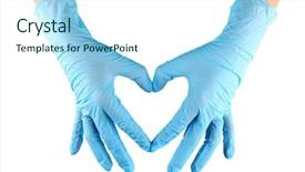  Presentation with hands heart - Colorful slides enhanced with doctor's hands making heart backdrop and a sky blue colored foreground