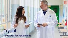  Presentation with discussion - Cool new presentation theme with doctors having a discussion while backdrop and a lemonade colored foreground