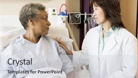  Presentation with helping others - Beautiful theme featuring doctors helping others - doctor and patient looking backdrop and a  colored foreground