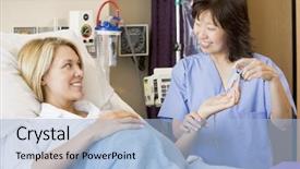  Presentation with pulse - Cool new presentation theme with doctors helping others - doctor taking pregnant woman s backdrop and a light blue colored foreground