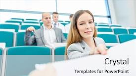  Presentation with learn - Beautiful presentation design featuring doctors helping others - medicine students learn and help backdrop and a  colored foreground