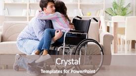  Presentation with doctor taking care of family - PPT layouts consisting of doctors helping others - young family taking care background and a gray colored foreground