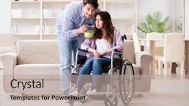  Presentation with family - Cool new slides with doctors helping others - young family taking care backdrop and a  colored foreground