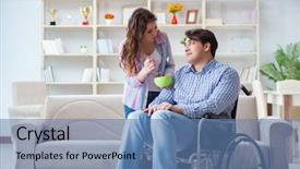  Presentation with doctor taking care of family - Presentation with doctors helping others - young family taking care background and a  colored foreground