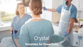  Presentation with endoscopy - Presentation theme consisting of doctors-in-internal-department background and a seafoam green colored foreground