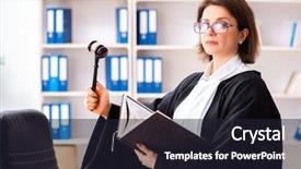  Presentation with middle ages - Presentation design consisting of doctors legal - middle-aged female doctor working background and a  colored foreground