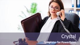  Presentation with legal - Colorful presentation theme enhanced with doctors legal - middle-aged female doctor working backdrop and a  colored foreground