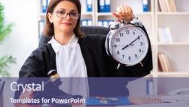  Presentation with middle ages portrait - Cool new slides with doctors legal - middle-aged female doctor working backdrop and a ocean colored foreground