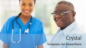  Presentation with african american doctors - Colorful slide set enhanced with small business loan form tax backdrop and a light gray colored foreground