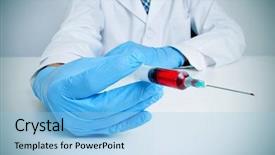  Presentation with rubber gloves doctor puts - Amazing slide deck having doctors red - doctor wearing medical gloves holding backdrop and a  colored foreground