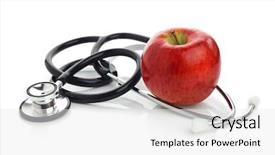  Presentation with medical concept - Presentation design consisting of doctors red - stethoscope with apple concept background and a white colored foreground