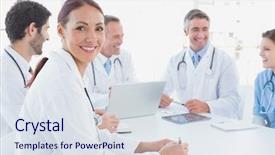  Presentation with bible all things work together for good - Cool new presentation design with doctors smiling and working together backdrop and a sky blue colored foreground