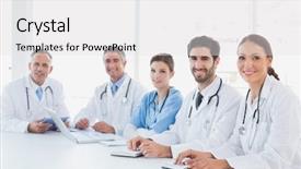  Presentation with smiling kids at summer camp - Beautiful presentation featuring doctors smiling at the camera backdrop and a white colored foreground