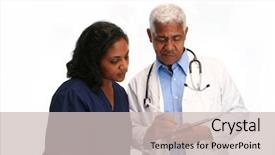  Presentation with set of sauces in white - Audience pleasing presentation consisting of doctors stethescope - minority doctor set on white backdrop and a soft green colored foreground