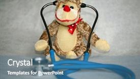  Presentation with monkey - Beautiful presentation featuring doctors stethoscope represents childrens backdrop and a teal colored foreground