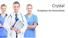  Presentation with nurses - Colorful presentation enhanced with doctors team - group of young smiling nurses backdrop and a white colored foreground