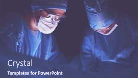  Presentation with surgery - Presentation having doctors-team-in-surgery background and a ocean colored foreground
