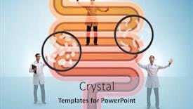  Presentation with illness - Beautiful slides featuring doctors-treating-intestines-illness-medical backdrop and a light blue colored foreground