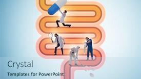  Presentation with illness - Theme featuring doctors-treating-intestines-illness-medical background and a sky blue colored foreground
