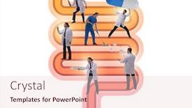  Presentation with illness - Cool new slide set with doctors-treating-intestines-illness-medical backdrop and a lemonade colored foreground